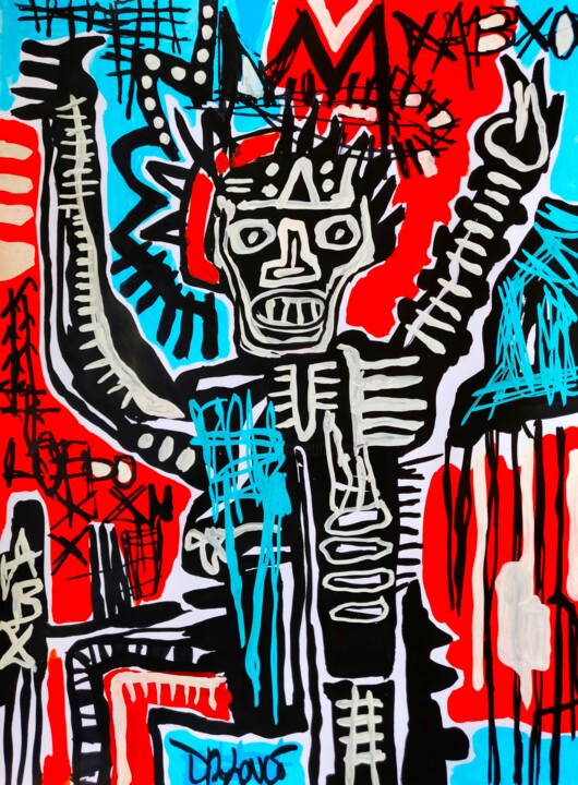 The dancing man ( Tribute to Basquiat ) 绘画, 15.8x11.8 in