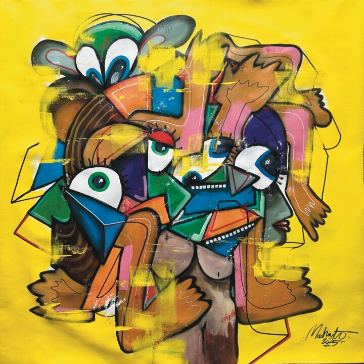 Pensées en pagailles 绘画, 35.4x35.4 in
