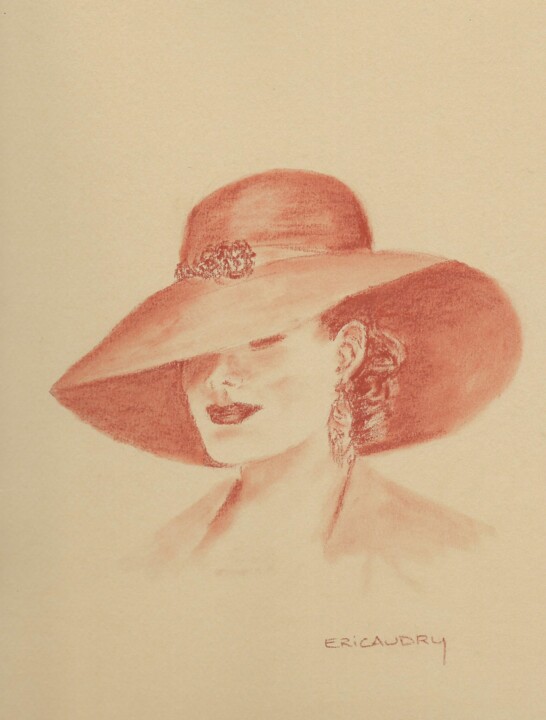 La dame au chapeau Рисунок, 11,7x8,3 in