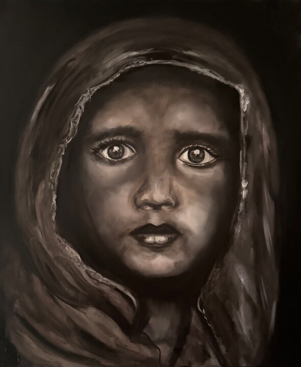 Painting titled "L’ Imperatrice" by Antonia Calianno (Muscèt), Original Artwork, Oil Mounted on Wood Stretcher frame