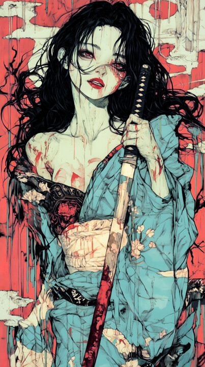 Katana Woman 02 数字艺术