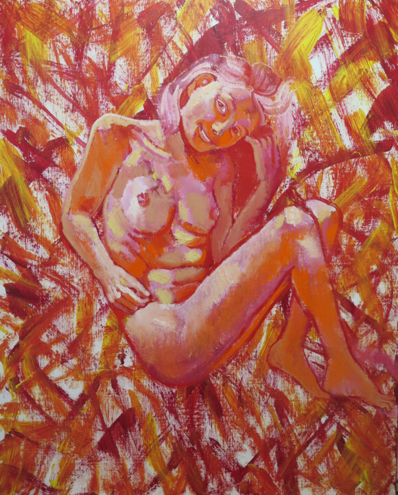 Peinture intitulée "UNTRAPPED XXXII" par Adalberto Miguez, Œuvre d'art originale, Huile Monté sur Châssis en bois