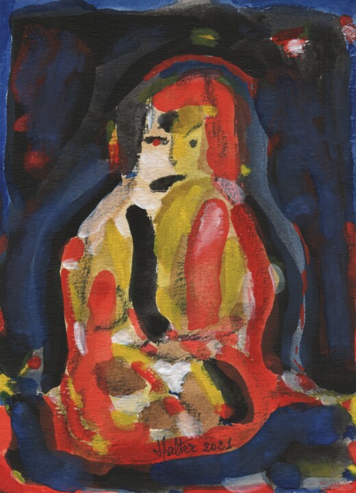 Bouddha d'or 绘画, 8.7x6.3 in