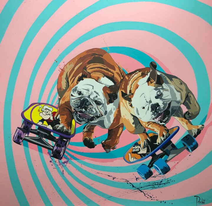 SERIE BULLDOG ANGLAIS 绘画, 47.2x47.2 in