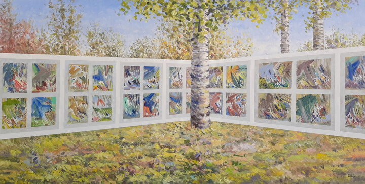 绘画 标题为“Abstract Exhibition…” 由Marius Vancea, 原创艺术品, 丙烯 安装在木质担架架上