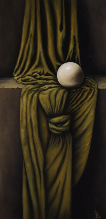Painting titled "Geometry" by Oleg Baulin, Original Artwork, Oil Mounted on Wood Stretcher frame