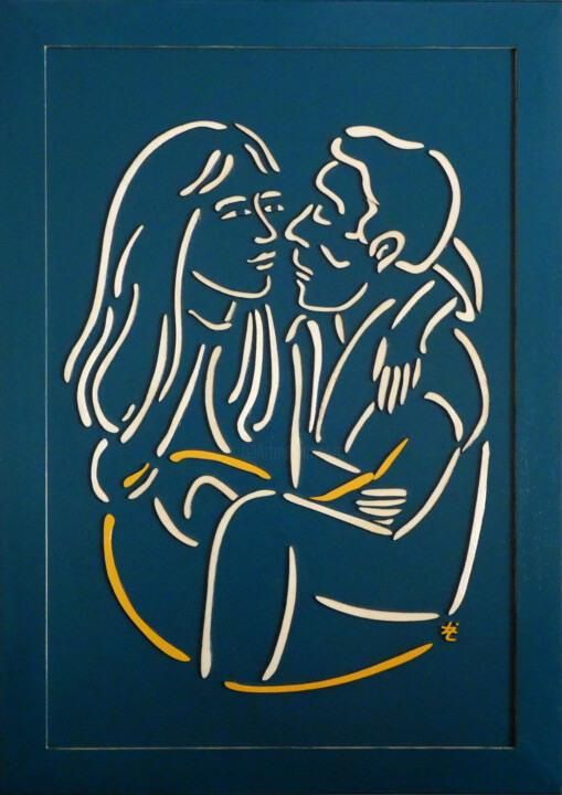 Couple entrelacé 绘画, 23.6x15.8 in