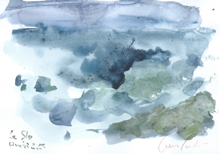 L'anse de Sly, marée descendante - Mai 2025 绘画, 8.3x11.7 in
