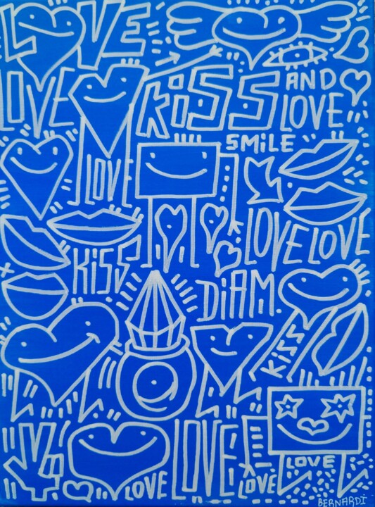 Blue love 💙 绘画, 15.8x11.8 in