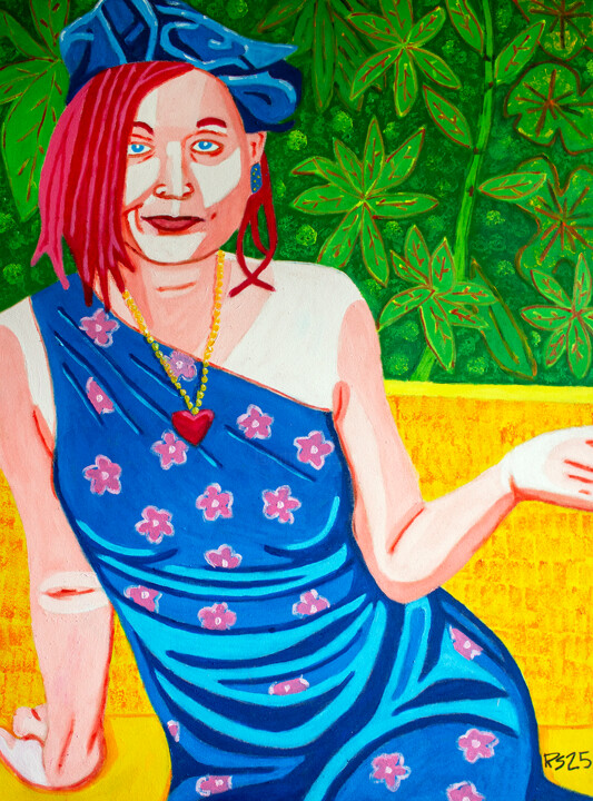 Painting titled "M No. 3" by Randall Steinke, Original Artwork, Oil Mounted on Wood Stretcher frame