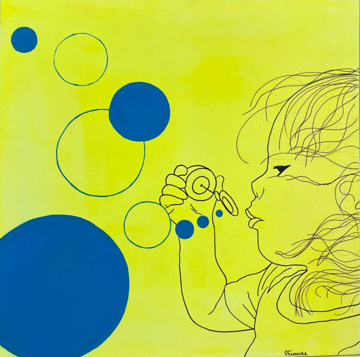 Soap bubbles 绘画, 31.5x31.5 in
