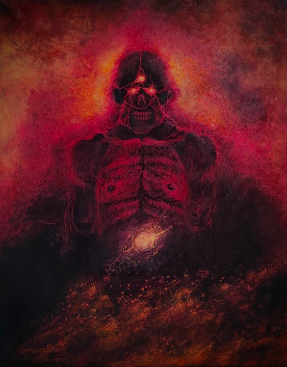 "Golem" Schilderij, 39,4x31,5 in