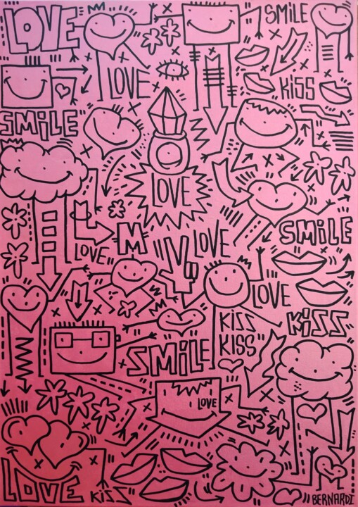 Pink love 2 🩷 绘画, 27.6x19.7 in