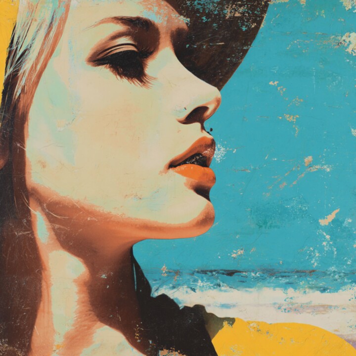 BEACH DAY Schilderij, 19,7x19,7 in