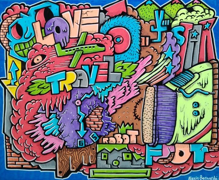 Travel & love ✈️ ❤️ 绘画, 19.7x23.6 in