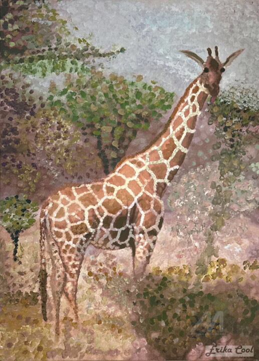 Girafe gourmande 绘画, 33.5x47.2 in