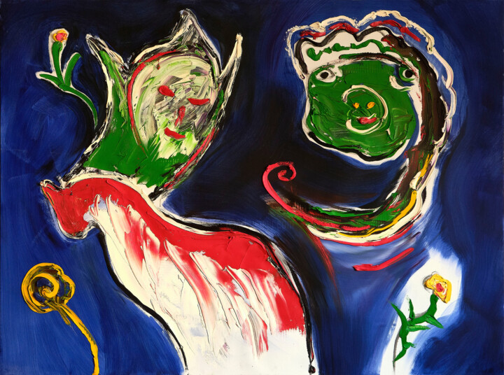 Le chat rouge Schilderij, 47,2x63 in