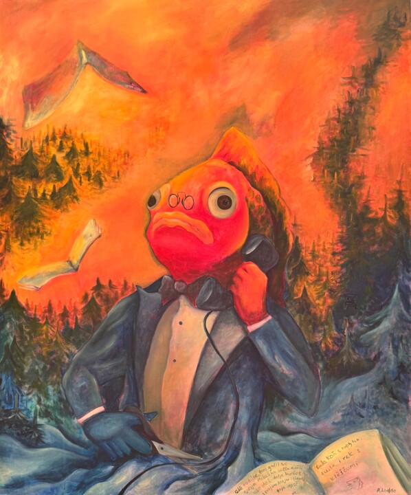 Painting titled "More & Less" by Anastasiia Lodde, Original Artwork, Acrylic Mounted on Wood Stretcher frame