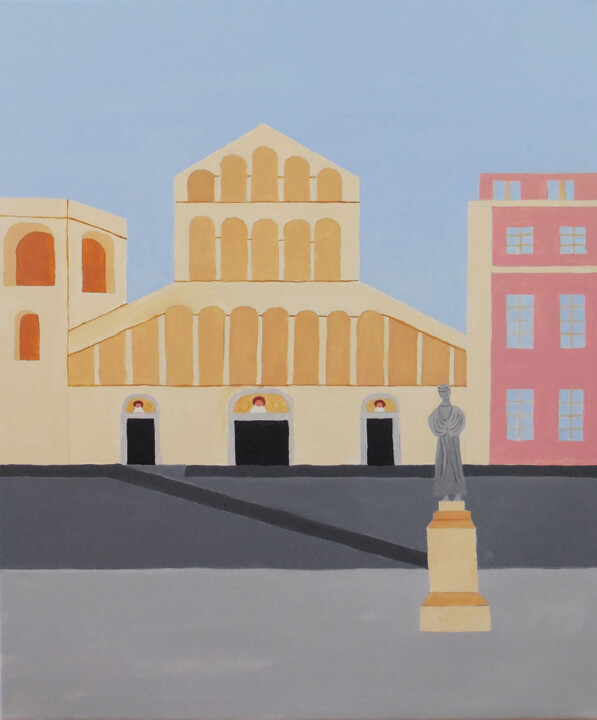 Sassari, Sardaigne Schilderij, 21,7x18,1 in
