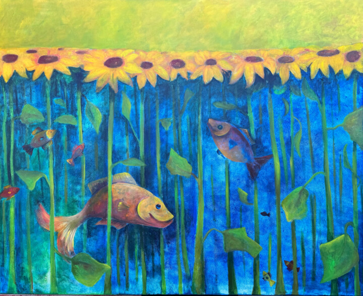 Painting titled "Sunsea" by Anastasiia Lodde, Original Artwork, Acrylic