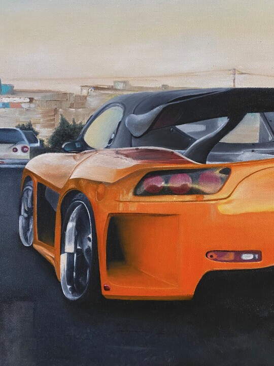 car Painting, 23.6x19.7 in