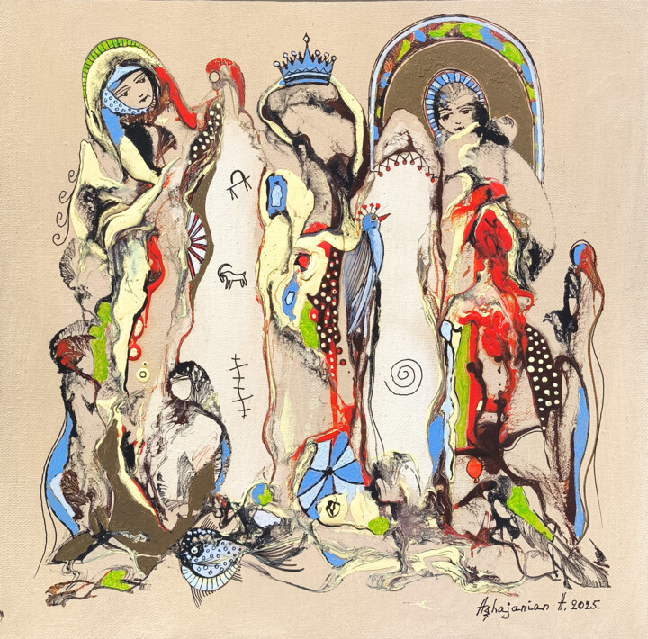Totemic Ritual Tablo, 15,8x15,8 in