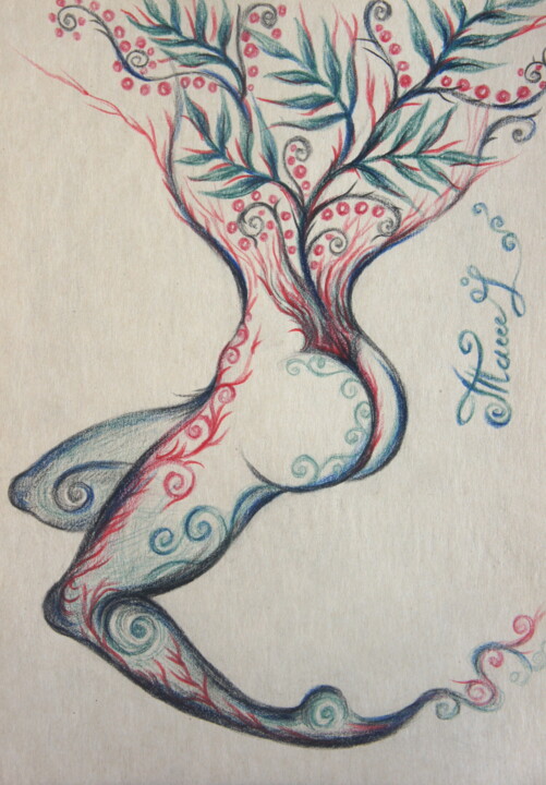 EcstaSy #87 Tree of Life Pintura, 11,8x8,3 in