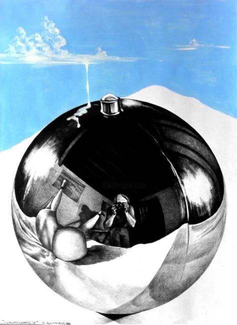 Drawing titled "cosmogonie II" by Alain Bonnand, Original Artwork