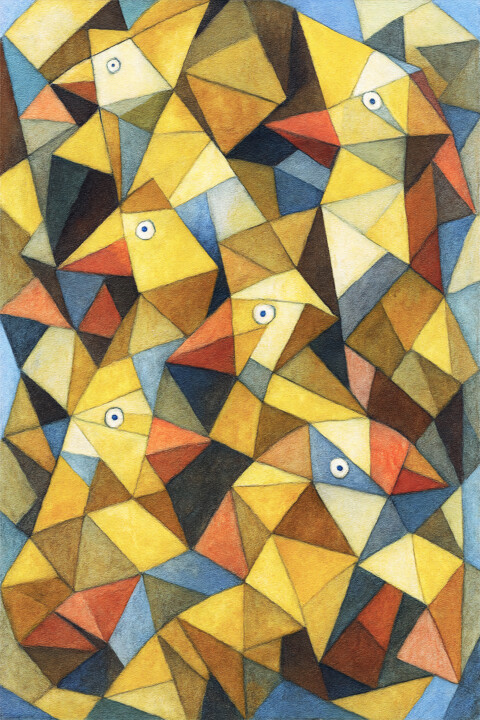Trompe l'oeil d'oiseaux Dijital Sanat, 23,6x15,8 in