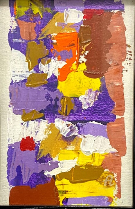 Peinture intitulée "sous verre num .1" par Didou, Œuvre d'art originale, Acrylique Monté sur Métal