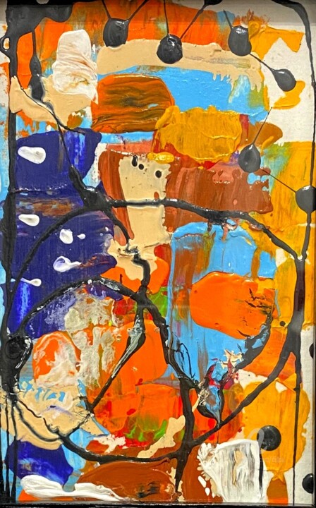 Peinture intitulée "sous verre num.2" par Didou, Œuvre d'art originale, Acrylique Monté sur Métal