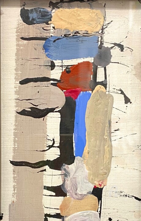 Peinture intitulée "sous verre num.3" par Didou, Œuvre d'art originale, Acrylique Monté sur Métal