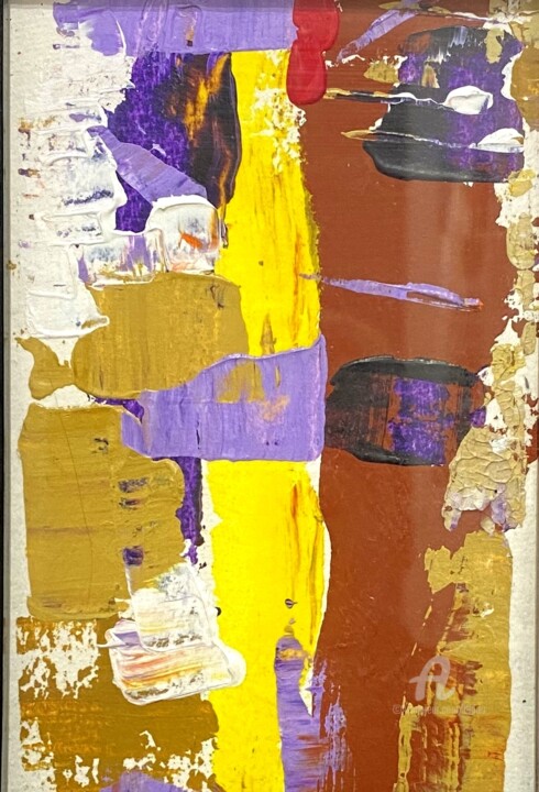 Peinture intitulée "sous verre num 5" par Didou, Œuvre d'art originale, Acrylique Monté sur Métal