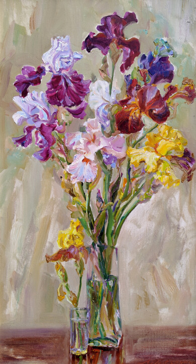 Irises Schilderij, 35,4x19,7 in
