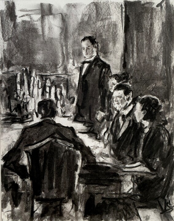 The faux pas. Disegno, 14x11 in