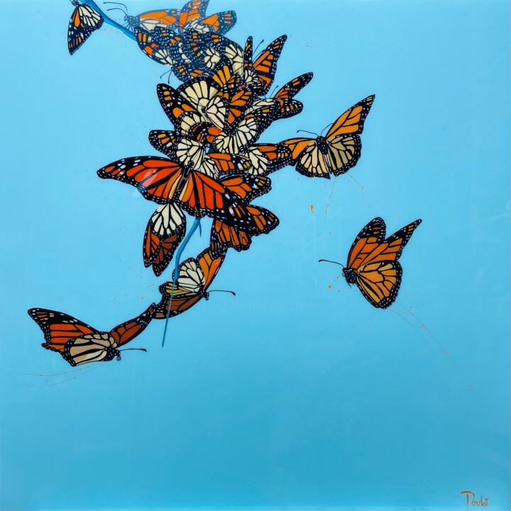 MIGRATION "Les Monarques" 绘画, 39.4x39.4 in