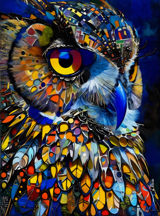 Painting titled "Mamabu" by L.Roche, Original Artwork, Acrylic Mounted on Other rigid panel