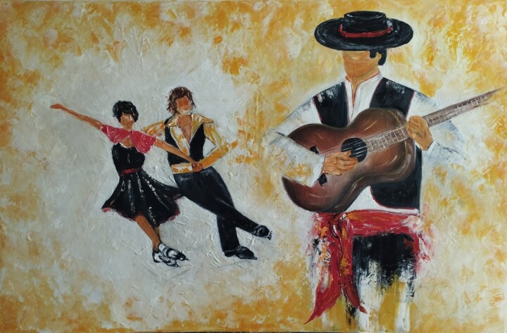 patinage espagnol 绘画, 29.9x45.3 in