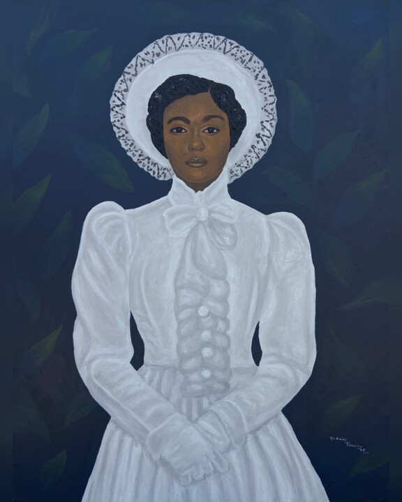 Lady in white 2 绘画, 48x36 in
