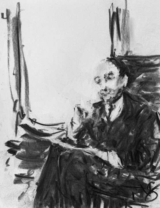 Drawing titled "Train ride companio…" by Victoria General, Original Artwork, Charcoal