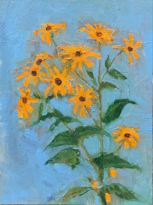 Painting titled "Summer flowers" by Iryna Cnernenko, Original Artwork, Oil
