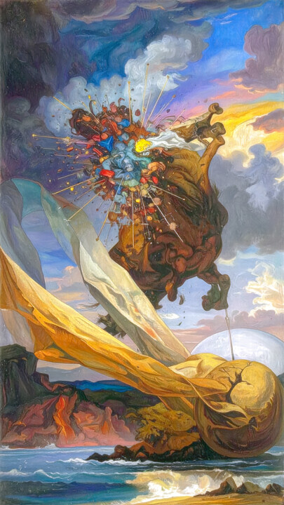 Printmaking titled "Poétique du théorème" by Lionel Morateur, Original Artwork, Digital Painting