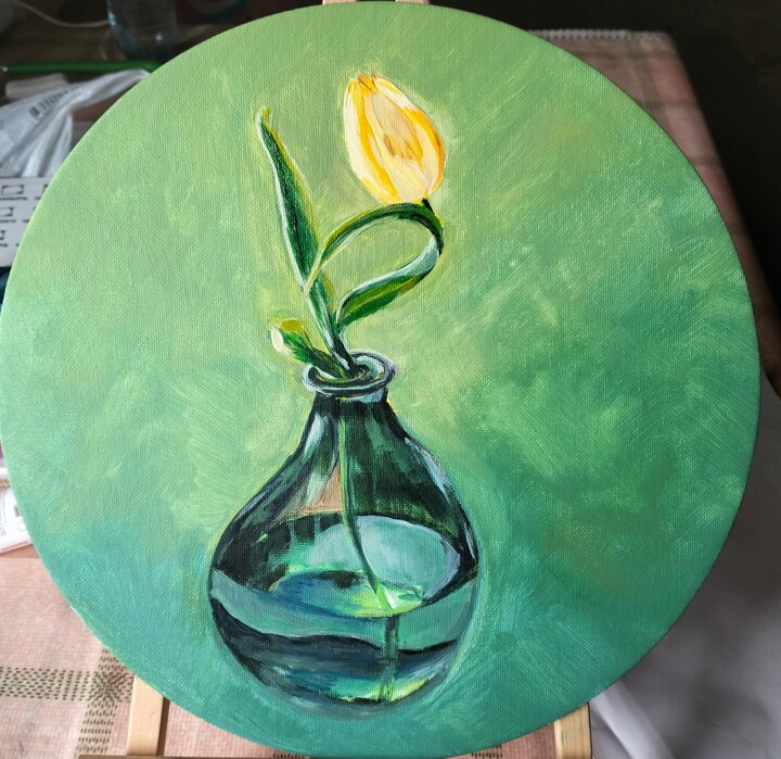 Кокетливый тюльпан 绘画, 11.8x11.8 in
