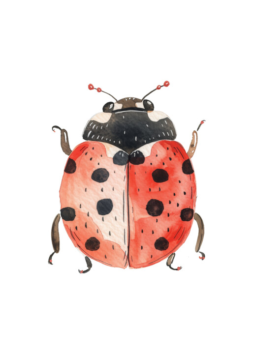 "Ladybug in Beret: W…" başlıklı Dijital Sanat 春宇 关 tarafından, Orijinal sanat, AI tarafından oluşturulan görüntü Karton üzer…