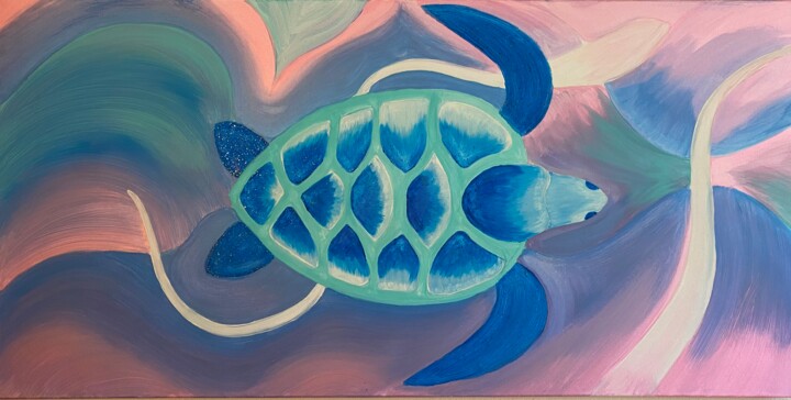 Dream Current 绘画, 27.6x55.1 in