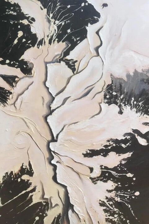 Fractured Bloom Pittura, 60x40 in