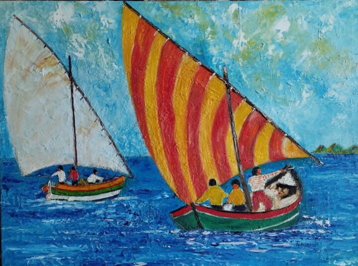 retour de peche..(II). Tablo, 21,3x28,7 in