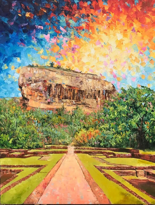 Painting titled "Twilight Glory Over…" by Malinga Kumarasinghe, Original Artwork, Acrylic