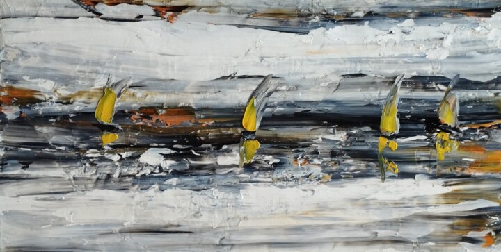 régate (IV).. 绘画, 11.8x23.6 in