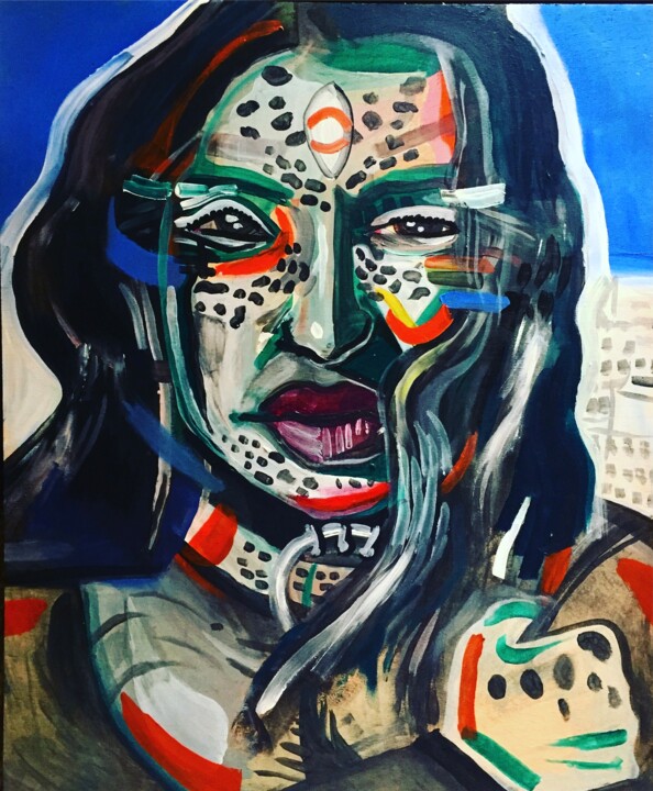 Savage inteligent woman Pittura, 39,4x31,5 in